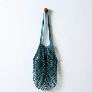 

Fishnet Shopping Bags Shopper Tote Mesh Net Woven Cotton Shoulder Bag Fashion Beach bag