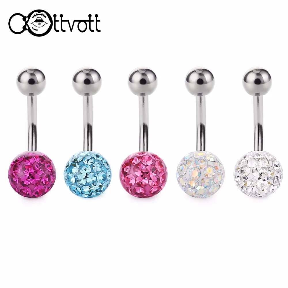 

Epoxy Crystal Belly Rings Surgical Steel Belly Button Ring Piercing Navel Button Earrings Barbells Body Accessories DQ61