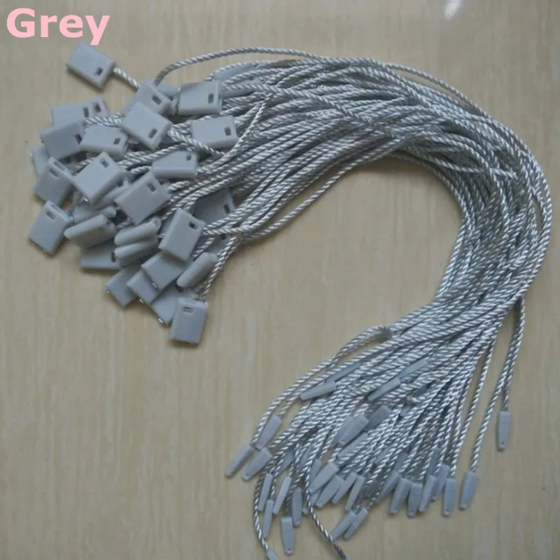1000pcs/lot , 7 inches clothing Polyester seal cords for swing tags rope Hang tag square strings Grey/White/Black