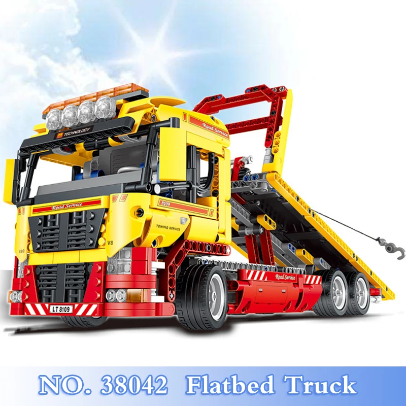 

2018 New Technic Series 1115Pcs Motor Flatbed Truck Figures Building Blocks Bricks Set Children Toys Model Kits Compatible 8109