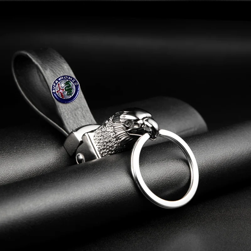 

Eagle Head Car Styling Car Key Ring Holder Keychain Man's Strap Car Key Chains For Alfa Romeo Fashion Car Accessories