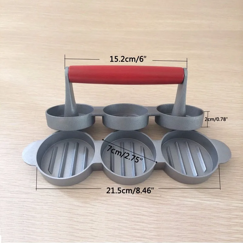 3 Слот Хэм пресс для бургеров es пресс для бургеров пресс для котлет гамбургер гриль барбекю вечерние пресс для мясного пирога кухонный инструмент Dia 2,5''