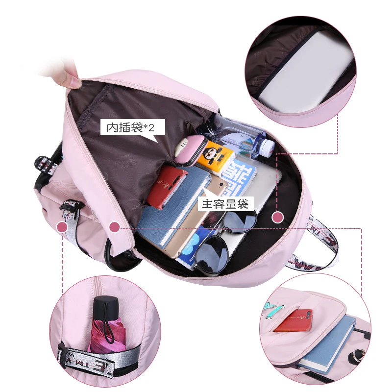 SHENHU, новинка, женский рюкзак для ноутбука, внешний, USB зарядка, Компьютерные рюкзаки, противоугонная, водонепроницаемая, школьная сумка для девочек-подростков