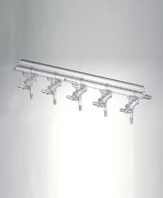 

M401003 Manifold, Vacuum/Inert gas, all glass, Number of ports:3, Overall width:300mm front-right rear-left