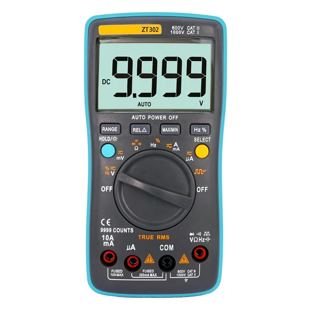 

Portable Handheld Digital Multimeter 9999 Counts True RMS Auto Range Multimeter LCD Display Electrical Test Meter