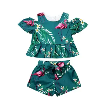 

Summer Toddler Kids Baby Girls Floral Tops Shorts 2PCS Outfits Set Clothes 6M-4T