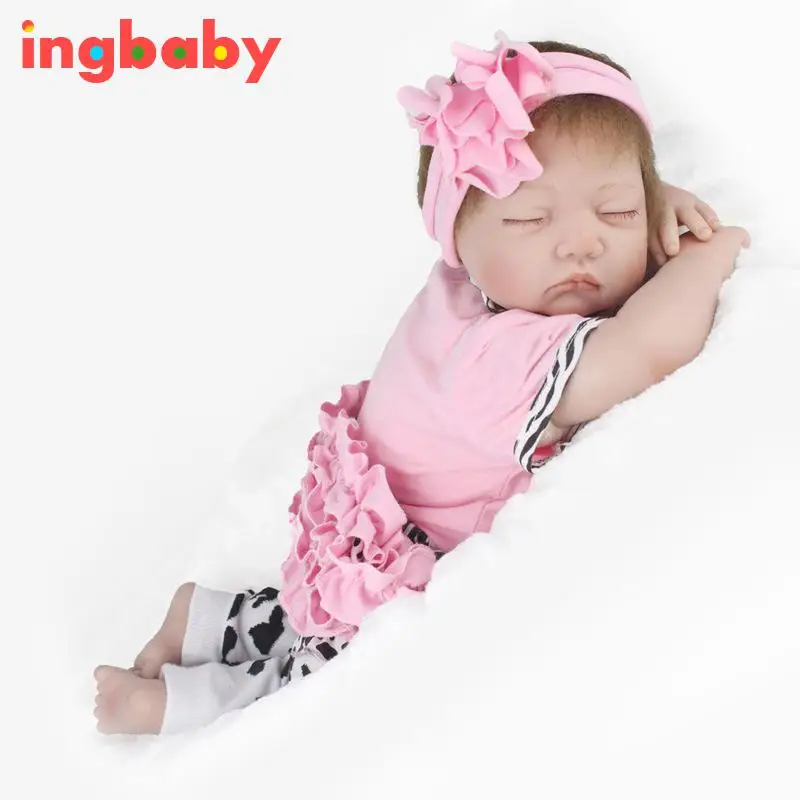 

Simulation Girl Reborn Baby Doll Soft Leather With Dolls Children's Photography Props High Quality Model Toy Gift WJ915 ingbaby
