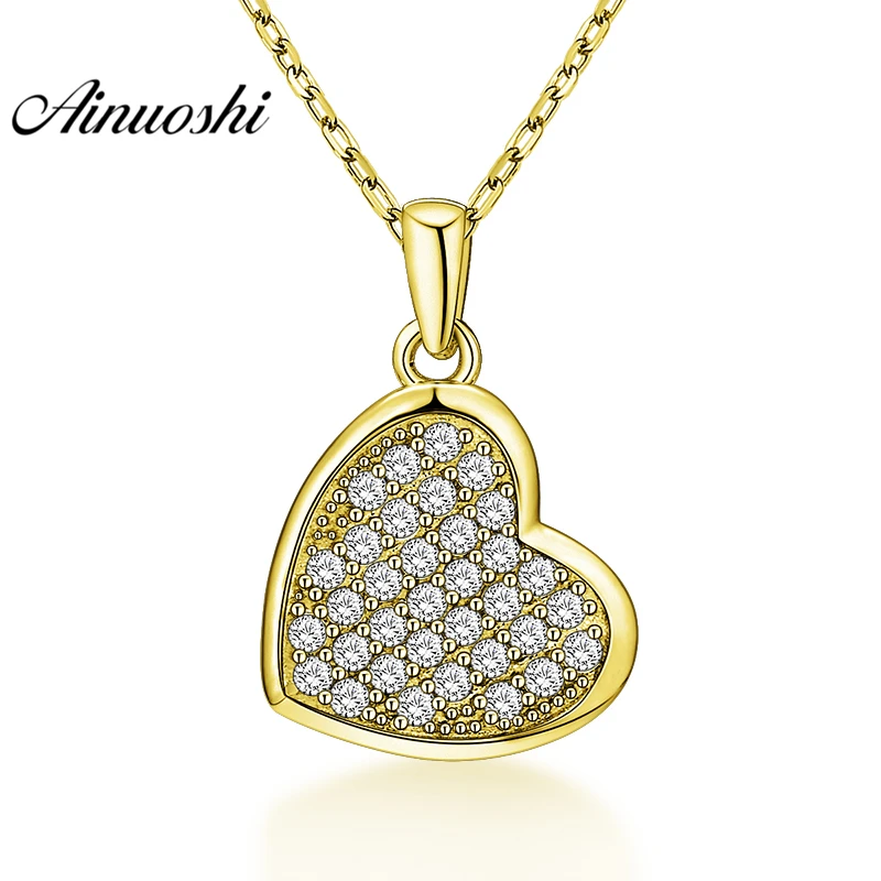 AINUOSHI 10K Solid Yellow Gold Pendant Solid Heart Pendant SONA Diamond Women Men Lovers Jewelry Heart Design Separate Pendant AINUOSHI 10K Solid Yellow Gold Pendant Solid Heart Pendant SONA Diamond Women Men Lovers Jewelry Heart Design Separate Pendant