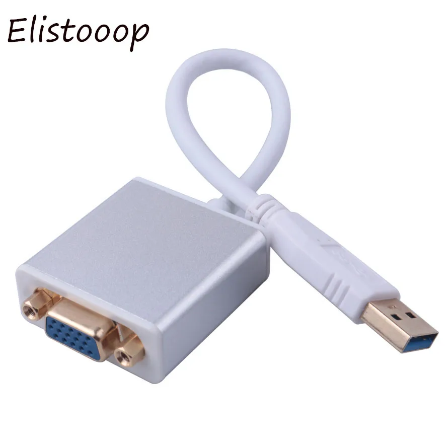 Elistooop USB 3 0 к VGA видео дисплей внешний кабель адаптер 1080P @ 60 Гц папа женскому для ПК