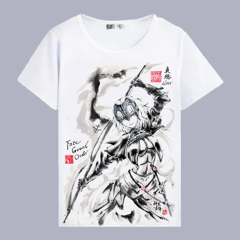 

FGO Fate Grand Order Cosplay T Shirt Joan of Arc Summer T-Shirt Japanese Anime Jeanne d'Arc Top Tee Halloween Cosplay Costume