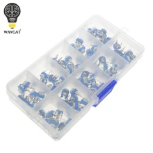 100Pcs/Box RM065 Carbon Film Horizontal Trimpot Potentiometer Assortment Kit 10 Values Variable Resistor 500R – 1M