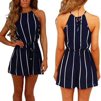 

Women's Jumpsuit Stripe Beach Shorts OM8682