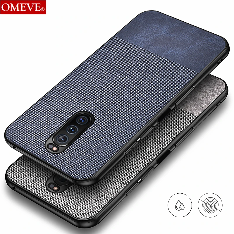 

OMEVE for Sony Xperia 1 Case Fabric Cloth Texture Hybrid Soft Silicone Edge Hard PC Back Cover for Sony Xperia1 Phone Case