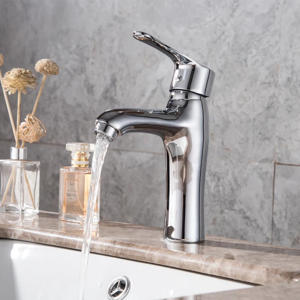 Deck Mount Chrome Bathroom Basin Faucet Shower Bath Faucets Vanity Vessel Sinks Mixer Tap Cold And Hot Water Tap Torneira Mci5