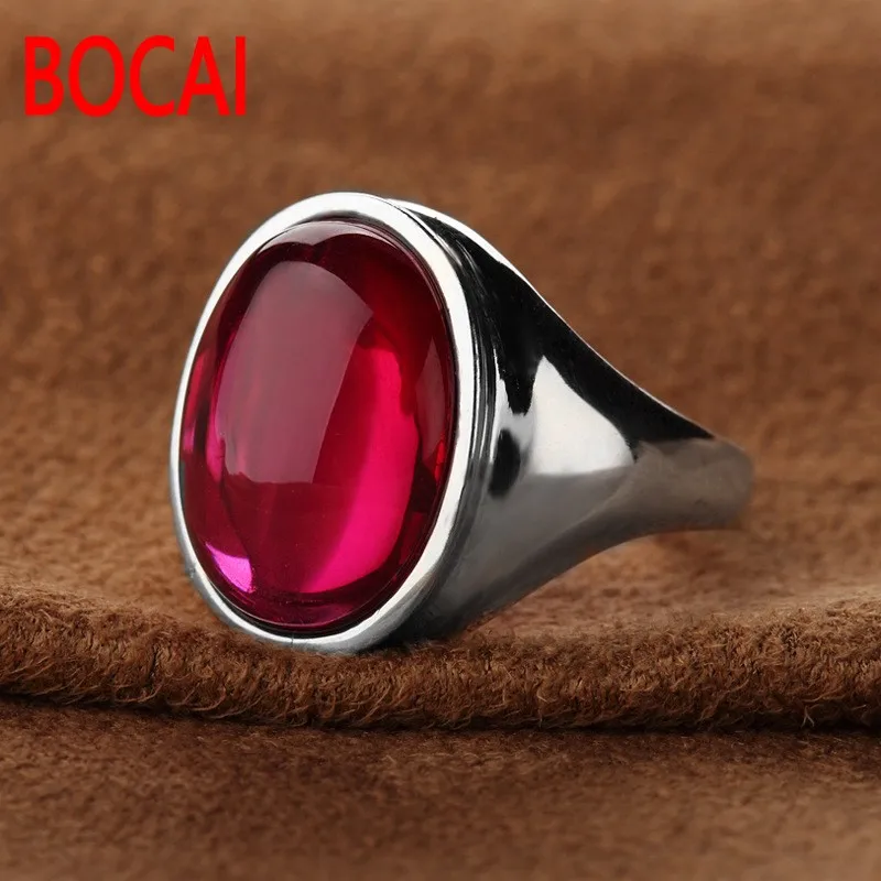 

S925 sterling silver ring finger ring synthetic corundum new atmosphere of the fashion lady