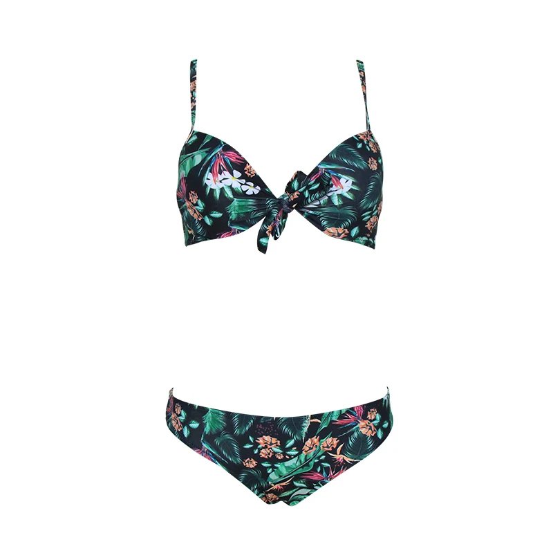 

Women Printed Striped Lace Sexy Low Waist Bow Explosion Swimsuit Sexy Bikini