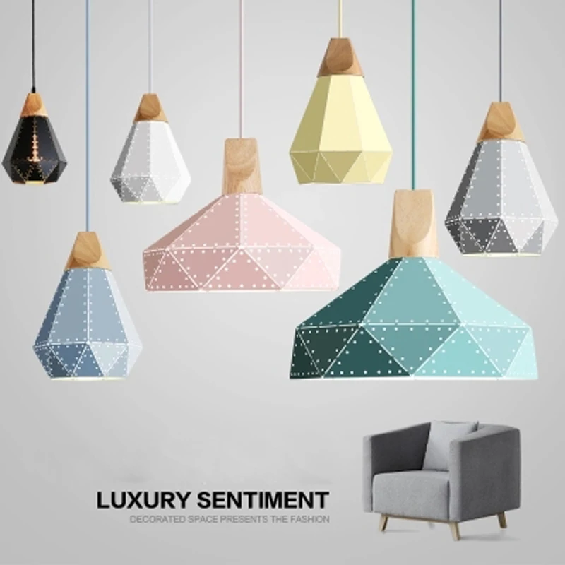 

Nordic chandelier postmodern three creative color single-head simple clothing store iron art loft dining room chandelier