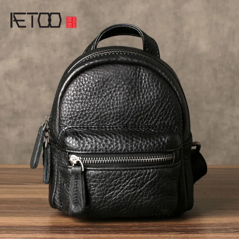 

BJYL Leather mini shoulder bag female small backpack head layer of leather casual 2017 new Korean version of the wild tide pack