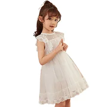 Праздничное платье принцессы для маленьких девочек милые кружевные фатиновые платья Винтажная летняя одежда для подростков детская одежда для 4, 6, 8, 10, 12 лет