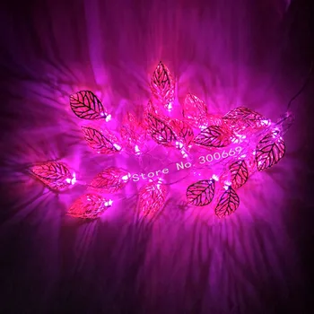 

New types light string LED leaf shape iron art lamp string outdoor garden decoration light Landscape Fairy Lights