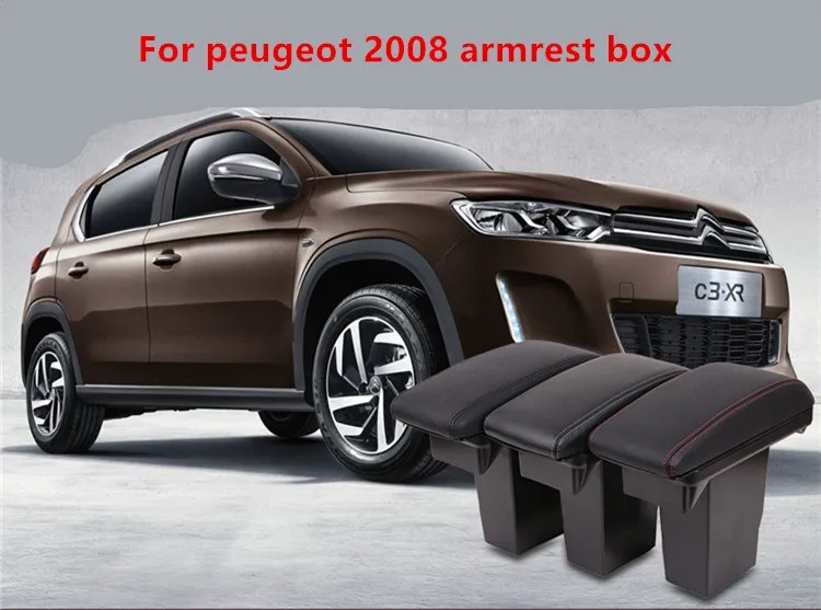 Для peugeot 2008 подлокотник центральной ящик для хранения аксессуаров модификации