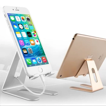 

Metal Tablet Holder Mobile Phone Holder Aluminum Alloy Stand Mount Support Bracket with Shock-proof Silicone Pad Table Holder