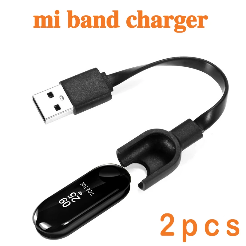 2 шт. зарядный кабель для Xiaomi Mi Band 3 Miband Смарт-браслет mi band USB зарядная линия |