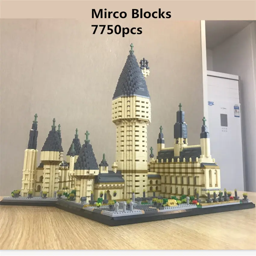 YZ World Famous Architecture Hogwarts Castle DIY Diamond Building Cartoon Blocks Brick Kids Toy Gift 7750pcs