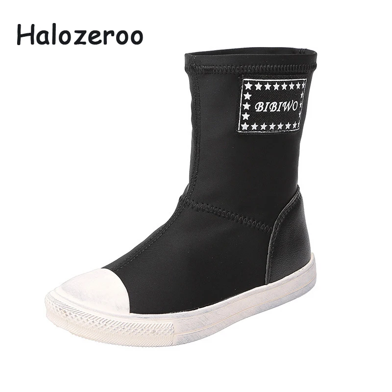 

Autumn New 2019 Baby Girls Slip On Boots Kids Brand Black Shoes Children Casual Shoes Boots Boys Mid Calf Boots Fashion Boots