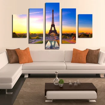 

Beautiful Paris Tower Landscape Modern Poster Home Decor Wall Art Painting Canvas Picture Decoration for Living Room Drop ship