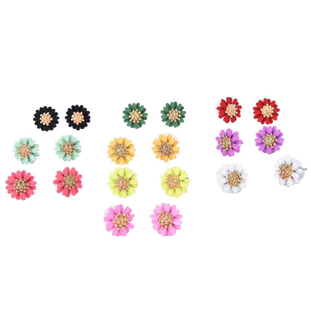 

Fashion Sweet Daisy Flower Earrings For Women Jewelry Bijoux Earrings Elegant Gift Candy Color