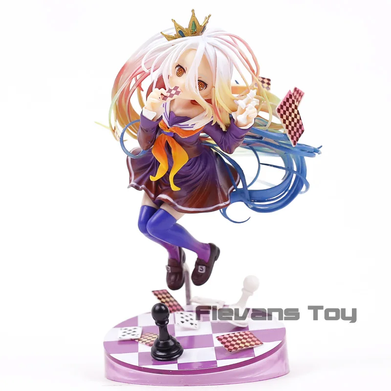 Beste Shiro GEEN GAME GEEN LEVEN GAME LEVEN Wit 3 Generatie Poker 1 8 Schaal PVC Figuur Collectible Beeldjes Speelgoed