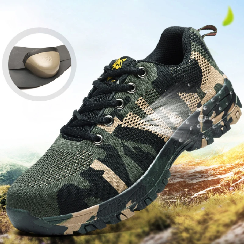 New Plus Size Unisex Safety Shoes Steel Toe Breathable Men Anti-Slip Puncture Proof Anti-smashing Outdoor Work Boots Camouflage New Plus Size Unisex Safety Shoes Steel Toe Breathable Men Anti-Slip Puncture Proof Anti-smashing Outdoor Work Boots Camouflage