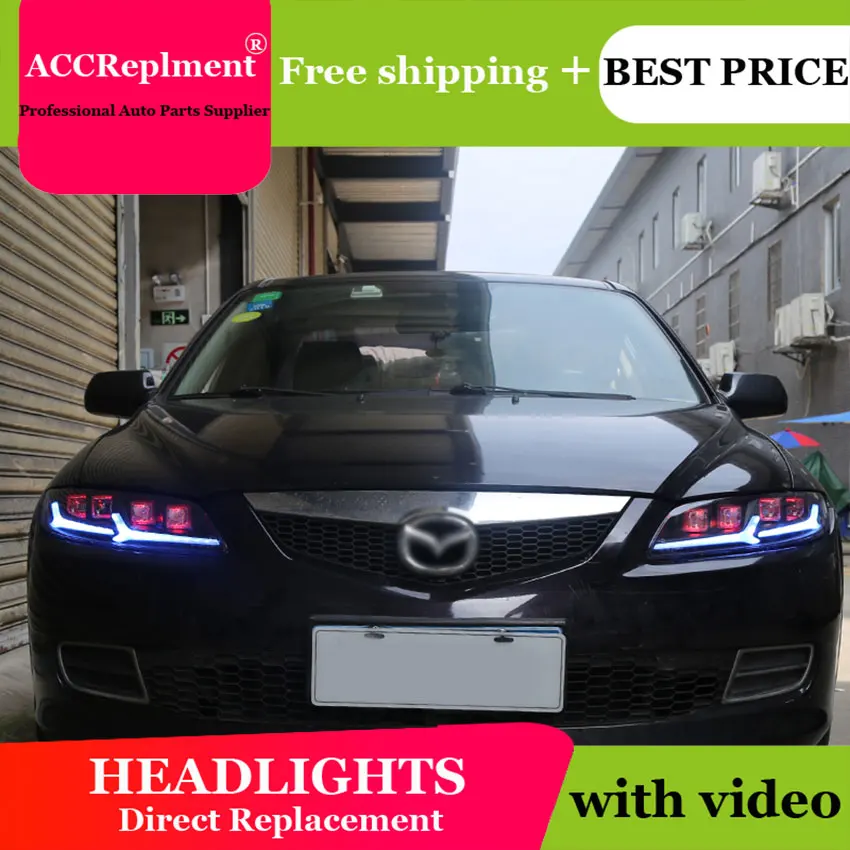 Тюнинг автомобилей для Mazda 6 головной светильник s U глаза ангела 2003 2008