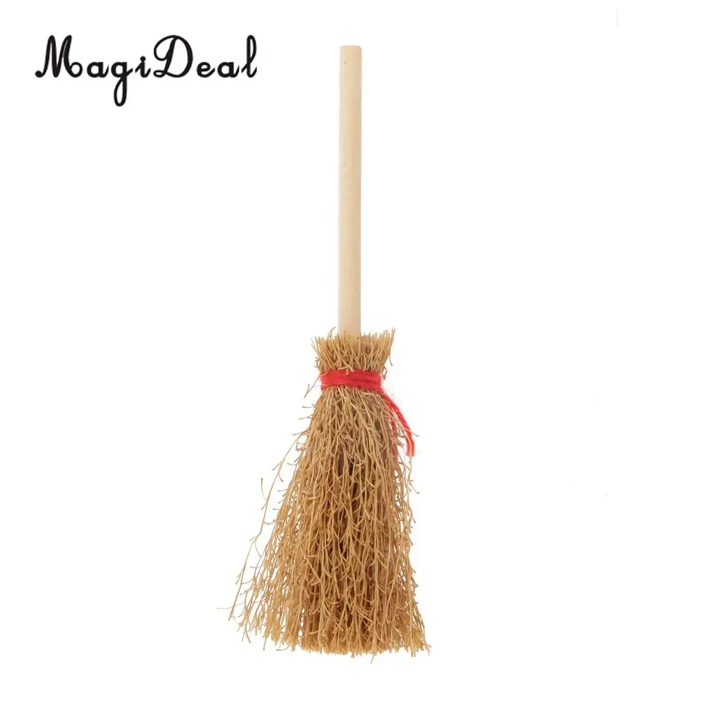 MagiDeal 1Pc 1/12 Dollhouse Furniture Miniature Wood Broom for Dolls House Kitchen Yard Garden Acc Kids Play Cleaning Tool Toy