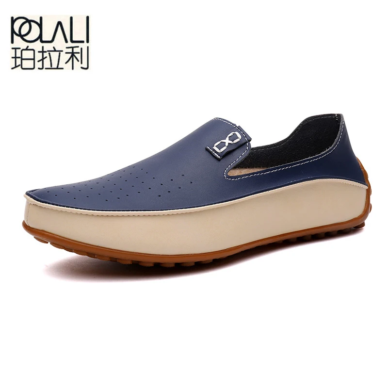POLALI 2017 New Fashion Men Loafers Luxury Brand Flats Shoes for Men Driving Shoes PU Leather Loafers Men Casual Shoes 910673