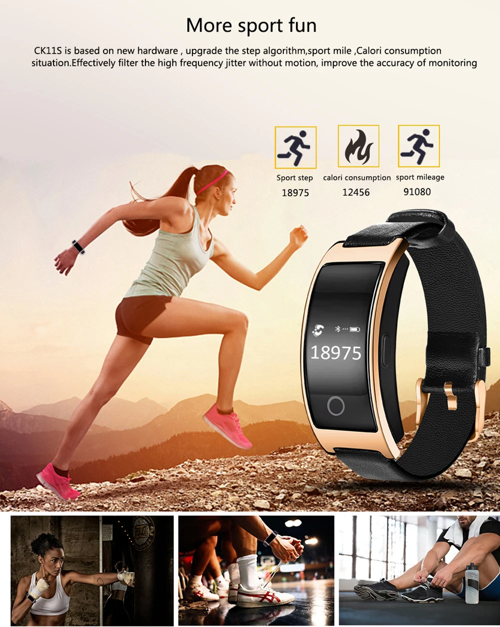 Fashion Smart Wristband Men Women CK11S Blood Pressure Heart Beat Blood Oxygen Sports Watches Fitness Tracker Bracelet 2017 (9)