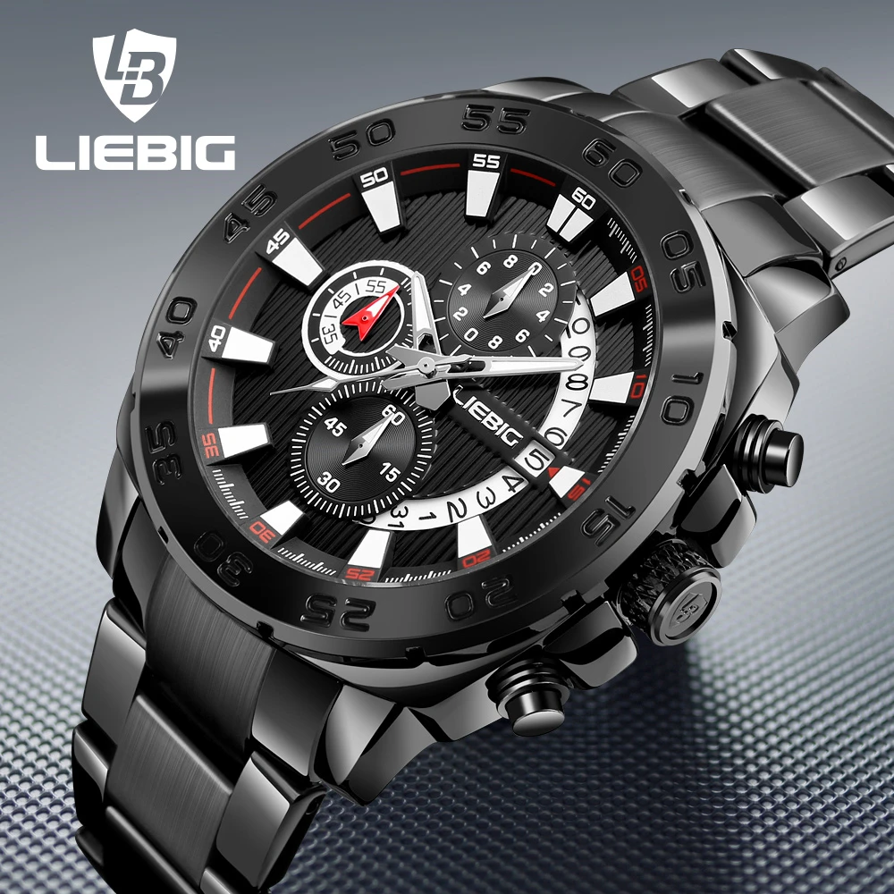 

LIEBIG Men Fashion Watches Stopwatch Military Outdoor Sport Watch Waterproof Alarm Quartz Wristwatches Clock Relogio Masculino