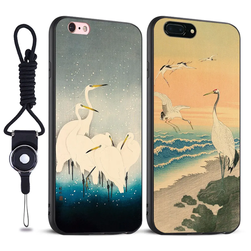

Japanese Art Ukiyo-e Landscape Crane Coque Soft Silicone Tpu Mobile Phone Case Cover Shell For Apple iPhone 5 5S SE 6 6S 7 PLUS