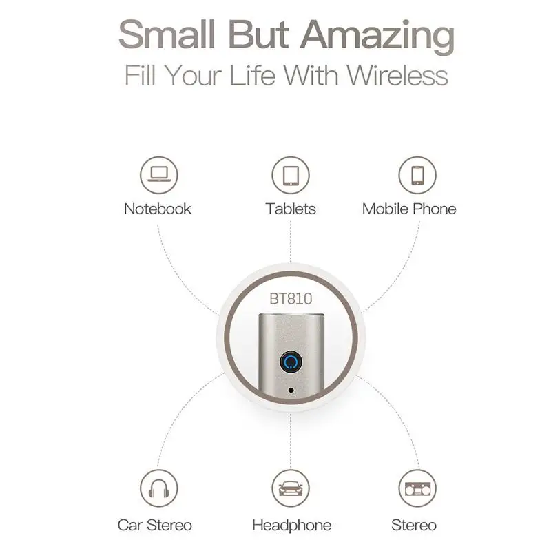 Vodool 3.5 мм AUX аудио Bluetooth приемник Беспроводной Hands Free адаптер Jack аудио Музыка для автомобиля Динамик наушники