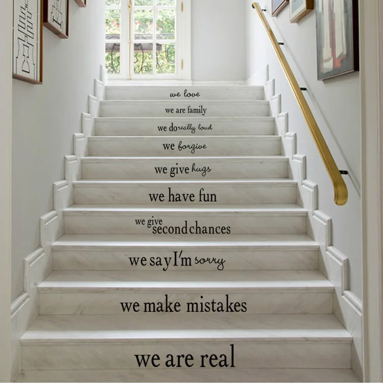 English Amsal Pvc Stiker Dinding Stairway Decor Wallpaper