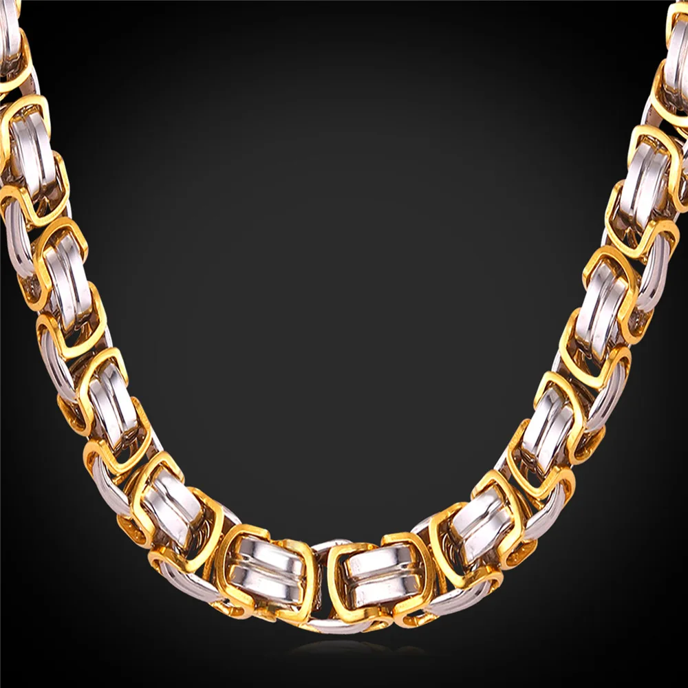 

Stainless Steel Chain Hip Hop Jewelry "316L" Stamp New 9MM Thick Gold Color Chain For Men Statement Necklace Chunky GN1149