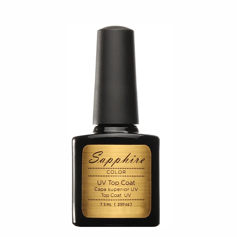 UV Top Coat + UV Base Coat Foundation for UV Gel Gel Polish Top it off 30 day long lasting Sapphire Nail Gel 7.3g