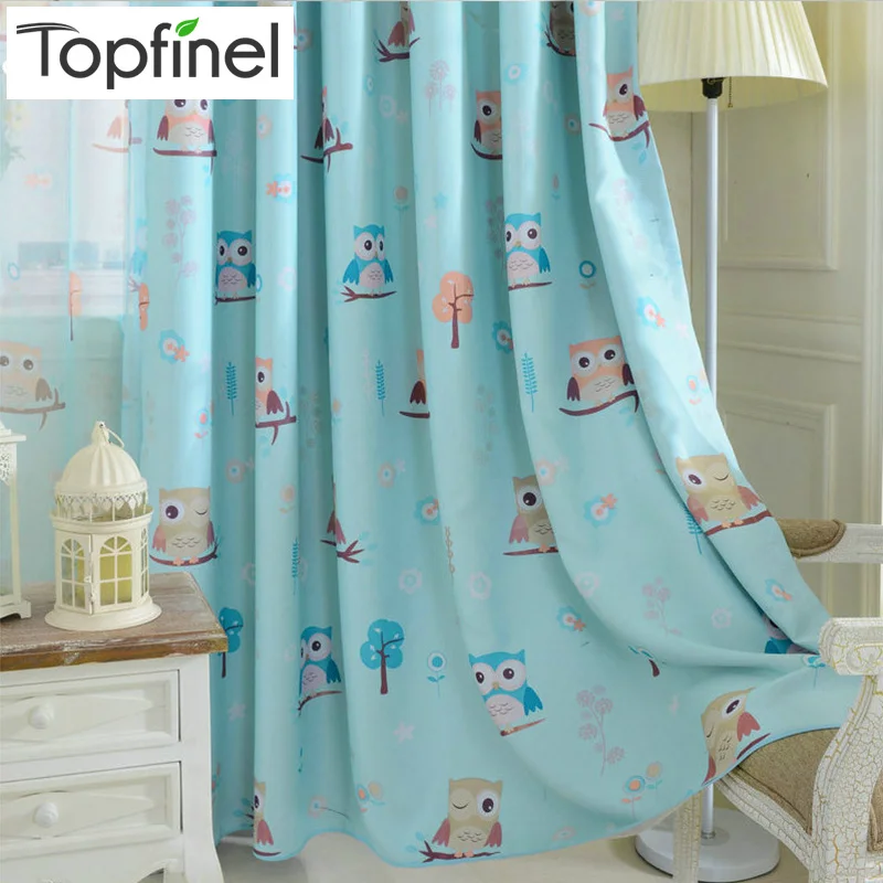 

Top Finel Cartoon Bird Pattern Finished Blackout Curtains for Kids Children Living Room the Bedroom Window Curtain Panel Drapes