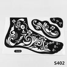 2 шт./лот новые временные повторного использования татуировки стопы трафарет Хна тату паста шаблон ног картина Книги по искусству для левой и правой ноги