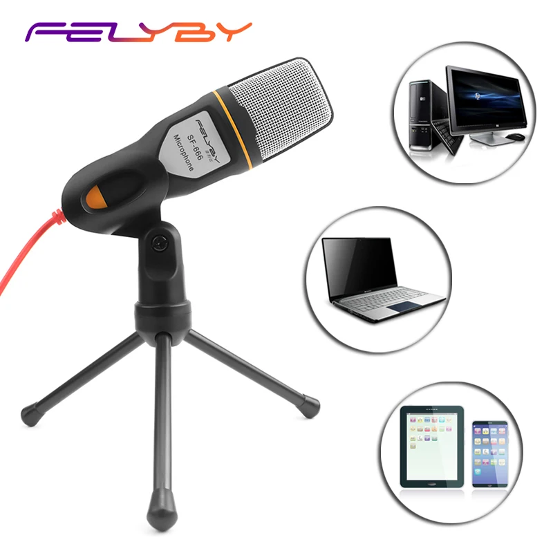 

FELYBY SF 666 Condenser Microphone Audio Microphone Studio Sound Box and Fashion Professional Sound Card Can Choose