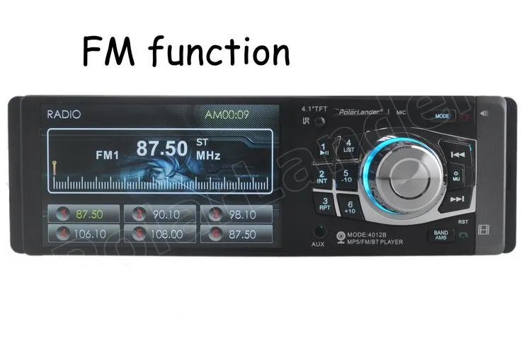 1 din 4,1 дюймов автомобильное радио Стерео 12 в Bluetooth аудио FM Aux TF USB MP4 MP5 плеер рулевое колесо дистанционное управление камера заднего вида