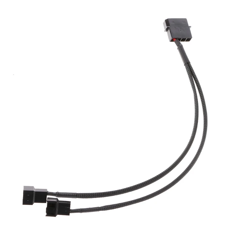 

4-Pin Molex Male To 2x 3-Pin/4-Pin PWM Male Sleeved Fan Extension Adapter Cable New hot