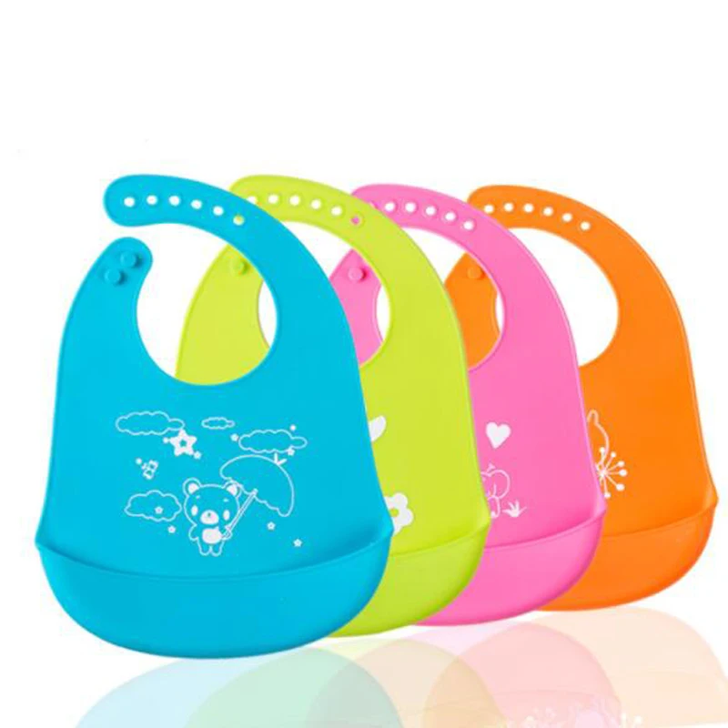 Детские нагрудники детские силиконовые стерео нагрудник регулируемый водонепроницаемый нагрудник Лидер продаж 4 цвета