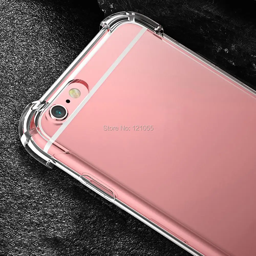 Силиконовый TPU Crystal Clear чехол для iPhone X/xs mas/xr/6/7/8 plus чехол для телефона противоударный бампер углы силиконовый чехол 10 шт./лот